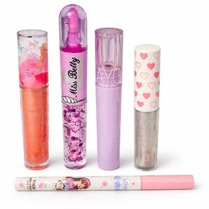 Sweet Glam Girl Lip Gloss Bundle – Glitter, Pink, Hearts & Shimmer Set